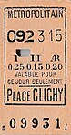 Ticket de secours de 2e classe émis le 92e jour de l'année 1903, soit le jeudi 2 avril 1903.