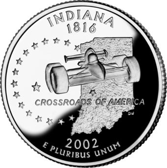 Crossroads of America, the motto of Indiana on its state quarter