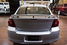 Avenger SXT rear view, 2011013 model 2011 Dodge Avenger SXT back.jpg