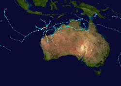 2018–19 Australian region cyclone season summary Map