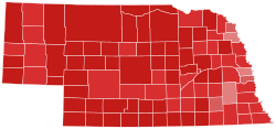 2020 United States Senate election in Nebraska results map by county.svg