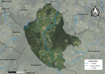 Vue aérienne du territoire communal.