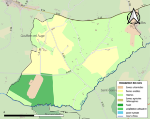 Kolorowa mapa przedstawiająca użytkowanie gruntów.