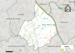 Carte de la ZNIEFF de type 2 localisée sur la commune.