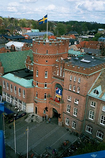 AF-borgen, the student-run complex at the heart of student life in Lund, May 2002.