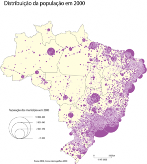 Hustota obyvateľstva v Brazílii