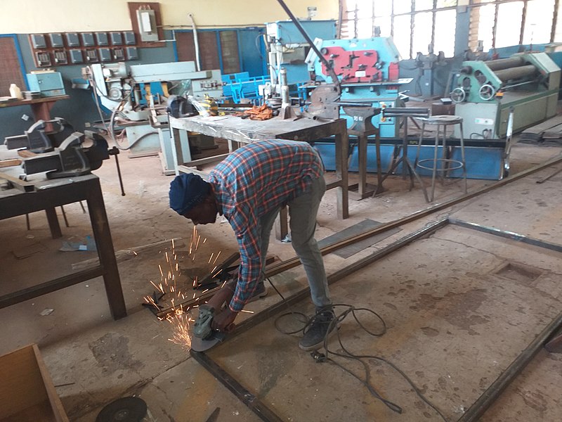 File:A Student Welder Exhibiting His Talent At Tamale Technical University.jpg