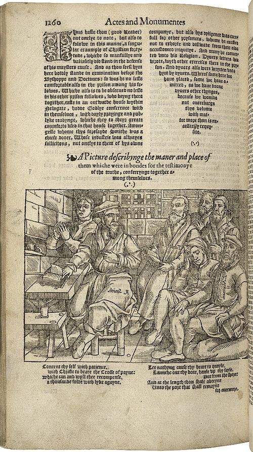 A page from the first edition of Actes and Monuments, also known as Foxe's Book of Martyrs, published in 1563.