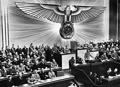 Hitler addressing the Reichstag