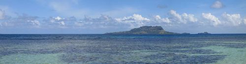 View on Akamaru island from Mangareva island