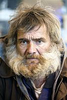 Homeless man in Prague, Czech Republic.