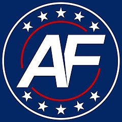 The official logo of America First with Nicholas J. Fuentes
