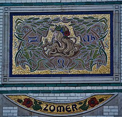 Лето. Деталь мозаики «Времена года». Антверпен, Бельгия