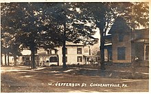 West Jefferson Street, Conneautvile, PA in a postcard sent on August 27, 1923 Aug 27 1923 Conneautville PA.jpg