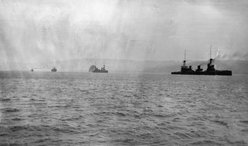 A squadron of the Australian Naval and Military Expeditionary Force off New Britain in September 1914