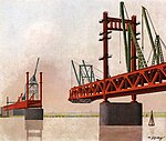 Autobahnzubringerbrücke, Krefeld-Uerdingen, im Bau 1935