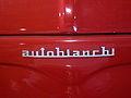 Hood script of an Autobianchi automobile at the Lane Motor Museum in Nashville, Tennessee (USA) automobile, car, lane motor museum, museum, nashville, tennessee, usa, type, logo, automotive, typography, insignia