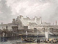 Vue d'Avignon en 1845, dessin de A. Rouargue, gravure E. Rouargue.
