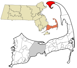 Location in Barnstable County and Massachusetts