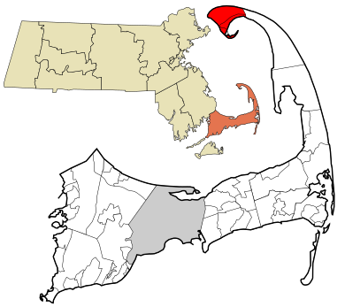 Location in Barnstable County and the state of Massachusetts.