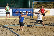 Deutsch: Beachhandball Europameisterschaften 2019 (Beach handball Euro); Tag 4: 5. Juli 2019 – Männer, Viertelfinale, Dänemark-Frankreich 2:0 (19:14, 12:10) English: Beach handball Euro; Day 4: 5 July 2019 – Quarter Final Men – Denmark-France 2:0 (19:14, 12:10)