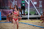 Deutsch: Beachhandball bei den Olympischen Jugendspielen 2018; Tag 5, 10. November 2018; Mädchen, Platzierungsrunde - Amerikanisch-Samoa-Türkei 0:2 English: Beach handball at the 2018 Summer Youth Olympics at 11 October 2018 – Girls Consolation Round – American Samoa-Turkey 0:2