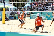 Deutsch: Beachvolleyball bei den Olympischen Jugendspielen 2018; Tag 8, 14. Oktober 2018; Mädchen, Achtelfinale – Mexiko-China 0:2 (15–21/16–21) English: Beach volleyball at the 2018 Summer Youth Olympics at 14 October 2018 – Girls Round of 16 – Mexico-China 0:2 (15–21/16–21)