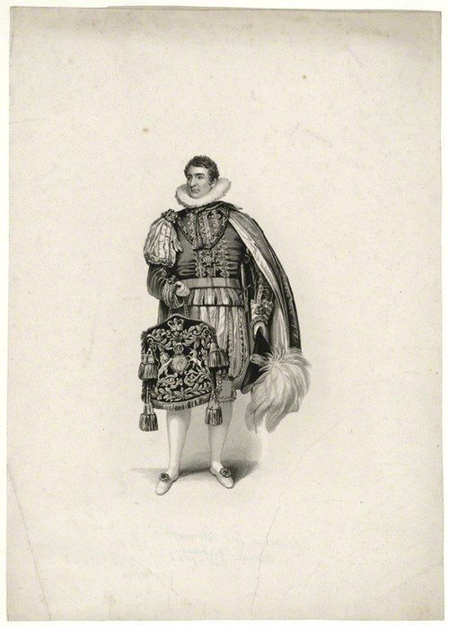 Lord Bloomfield as Keeper of the Privy Purse, carrying a ceremonial purse at the coronation of George IV in July 1821