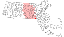 Location in Worcester County in Massachusetts