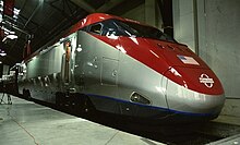 Bombardier's experimental JetTrain locomotive toured North America in an attempt to raise the technology's public profile in the early 2000s. Bombardier JetTrain.jpg