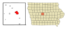 Boone County Iowa Incorporated and Unincorporated areas Boone Highlighted.svg