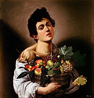 1593-1594 Caravaggio. Boy with a Basket of Fruit
