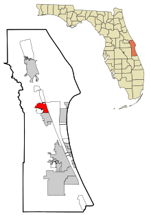 Brevard County Florida Incorporated en Unincorporated gebieden Cocoa Highlighted.svg