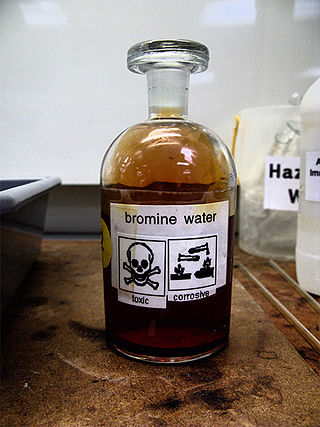 <span class="mw-page-title-main">Bromine water</span> Mixture formed from bromide and water group