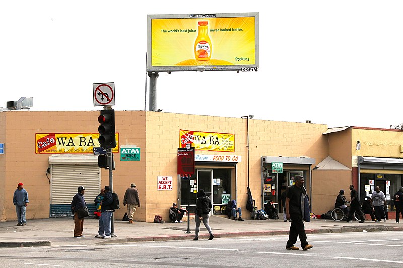 File:Cafe Waba, S San Pedro St. and E 6th St. downtown LA, USA - panoramio.jpg