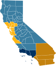 2003: La proposicion de Martin Hutchinson:      San Diego, Comtat d'Orange, Inland Empire      Greater Los Angeles      San Francisco, Sacramento, Santa Cruz, Val del Silici      Nòrd, Val Centrala