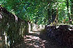 Path under the trees and among stone walls