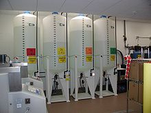 A hemodialysis unit's dialysate solution tanks CentralDialysatedelivery.JPG