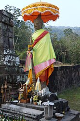 Statue au « temple de la montagne »Site de Vat_Phou Champassak, Laos