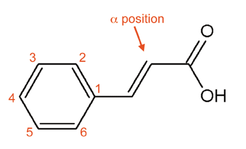 Notation for cinnamic acid substitutions.