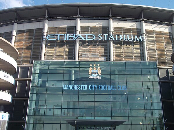 Etihad Stadium, the home ground of Manchester City Football Club.