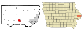 Clinton County Iowa Incorporated and Unincorporated areas De Witt Highlighted.svg