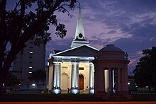 Built in 1818, St. George's Church in George Town is the oldest Anglican church in Southeast Asia. Cmglee Penang Anglican church night.jpg