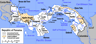 Panama with the Panama Canal Countries-Panama-provinces-2005-10-18-en.png