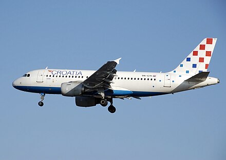 A Croatia Airlines Airbus A319-100