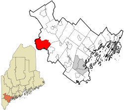 鲍德温在坎伯兰县的位置（以红色标示）
