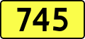 English: Sign of DW 745 with oficial font Drogowskaz and adequate dimensions.