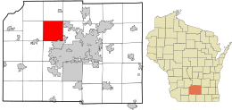 Dane County Wisconsin incorporated and unincorporated areas Springfield highlighted.svg