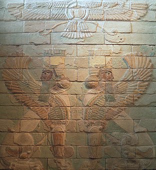 Decorative panel with sphinxes