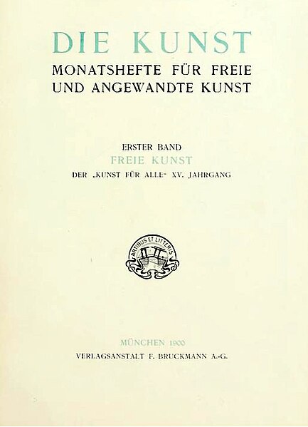 Datei:Die Kunst, Monatshefte für freie und angewandte Kunst, 1900.jpg